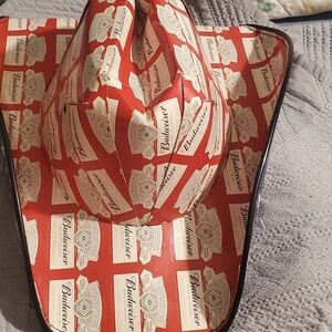 Budweiser Red Cowboy Hat. Cardboard
